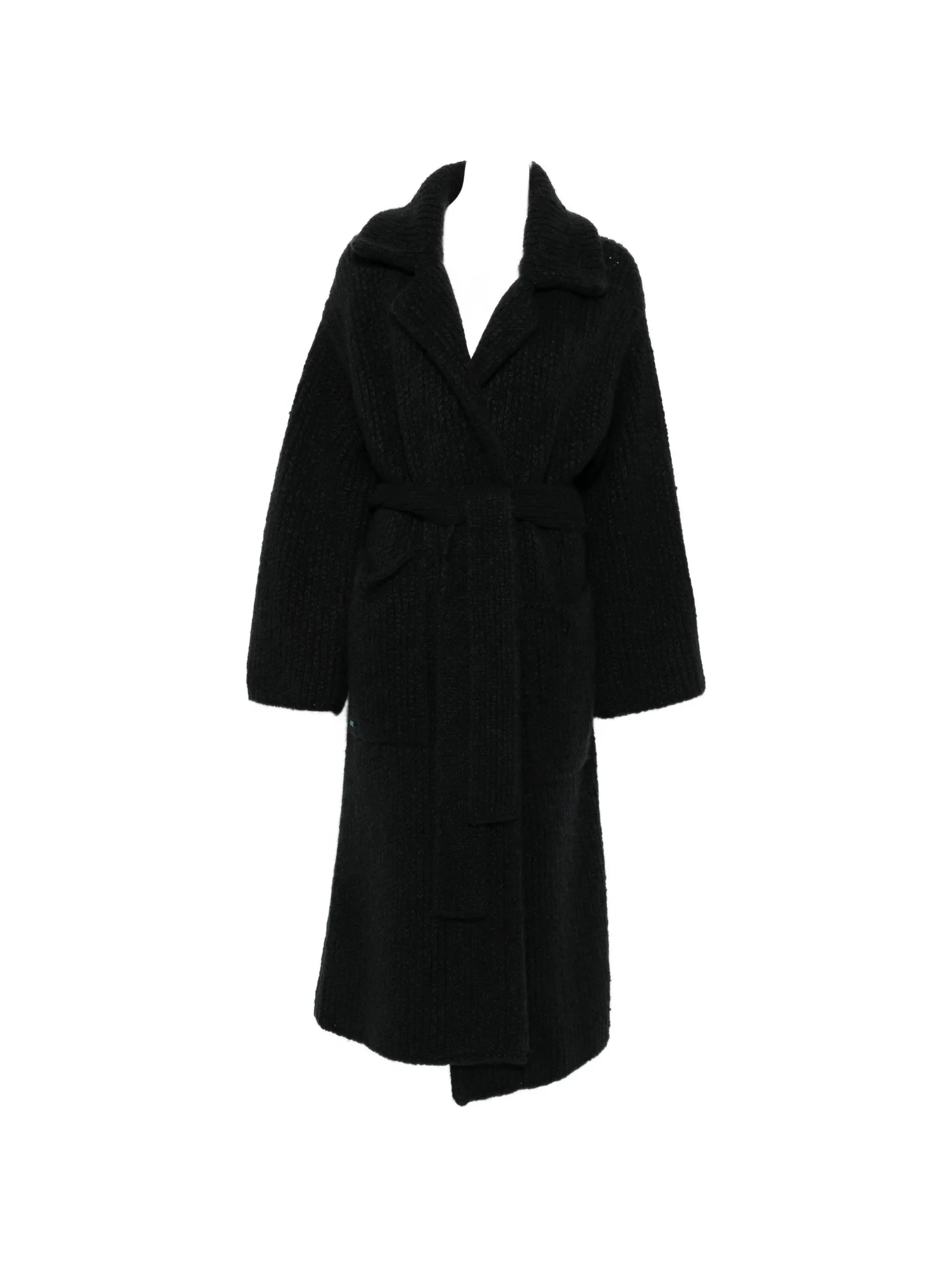 Alanui Ribbed-knit Belted Coat - 1
