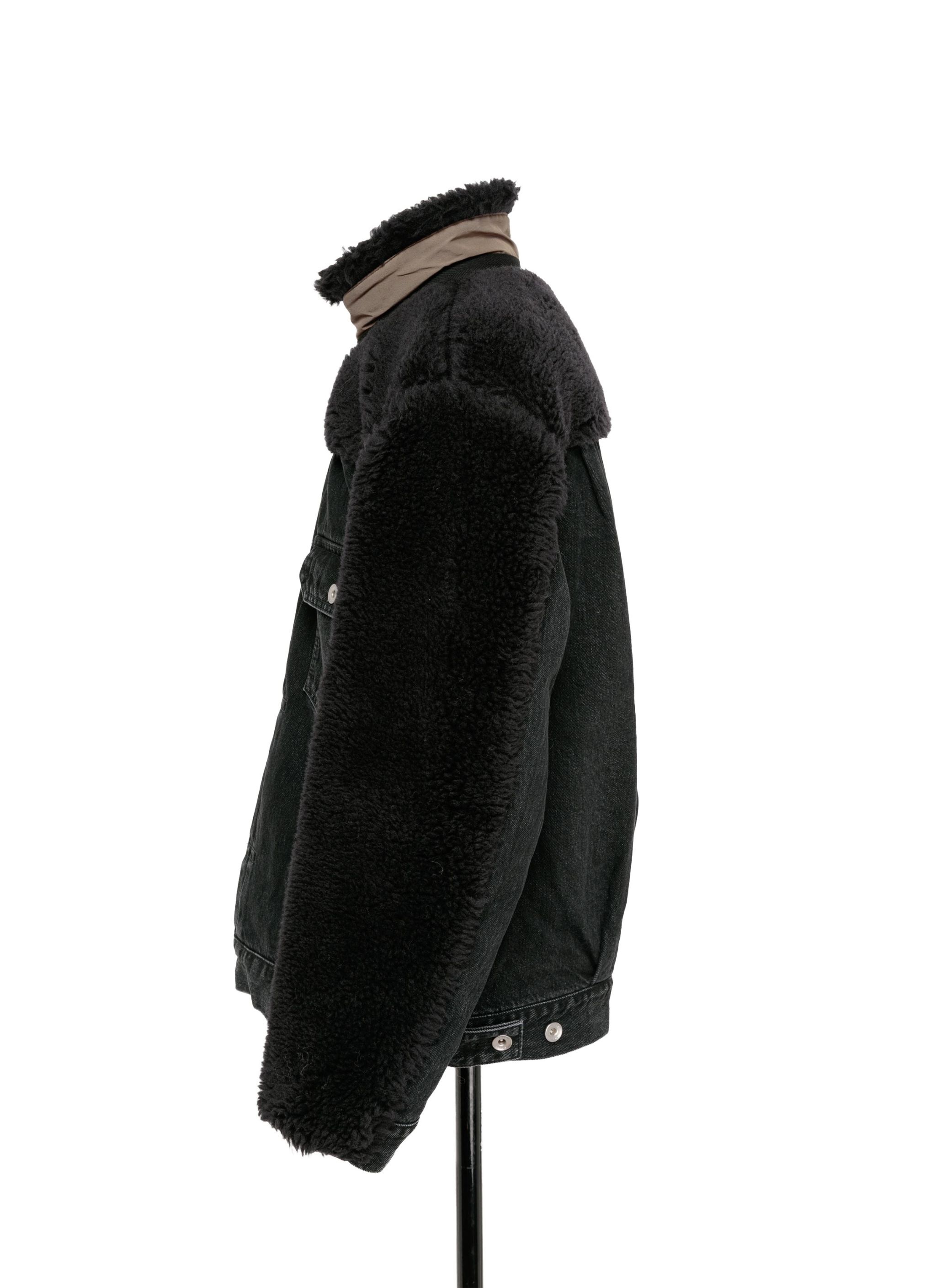 Faux Shearling x Denim Blouson - 3