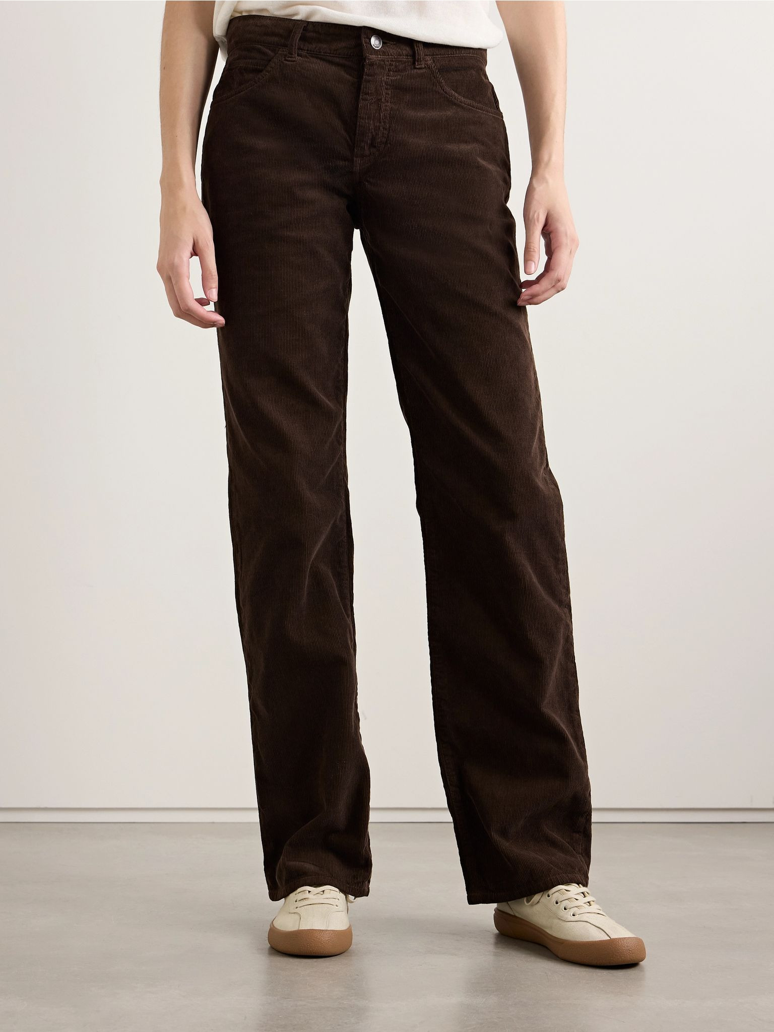 Carlyl cotton-corduroy straight leg pants Brown - 3