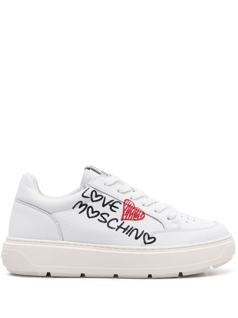 logo-print leather sneakers 1