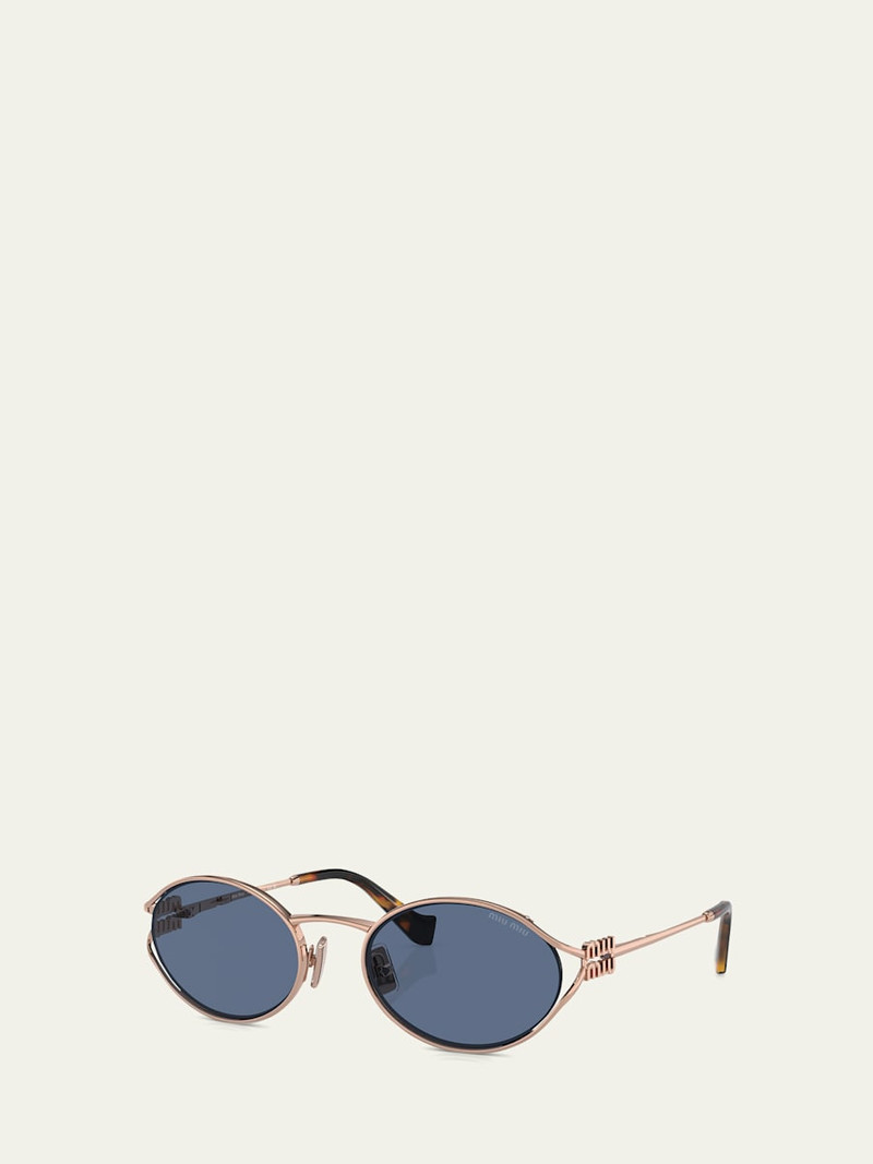 Miu Miu Cut-Out Metal & Plastic Oval Sunglasses outlook