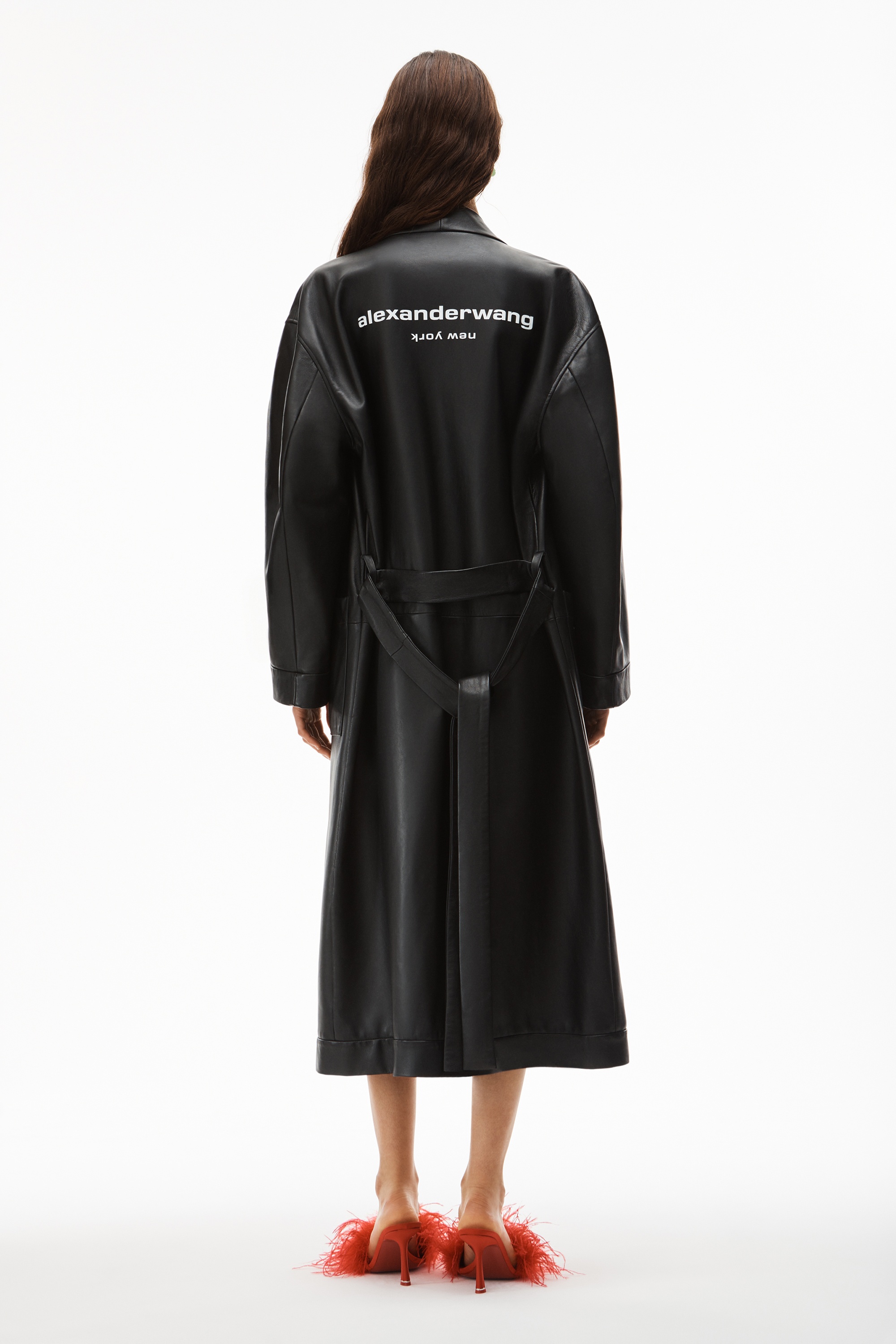 PJ ROBE COAT WITH LOGO IN LAMBSKIN - 5