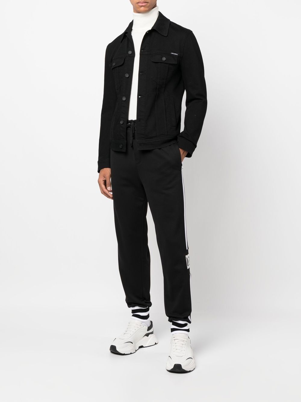 logo-patch side-stripe sweatpants - 2