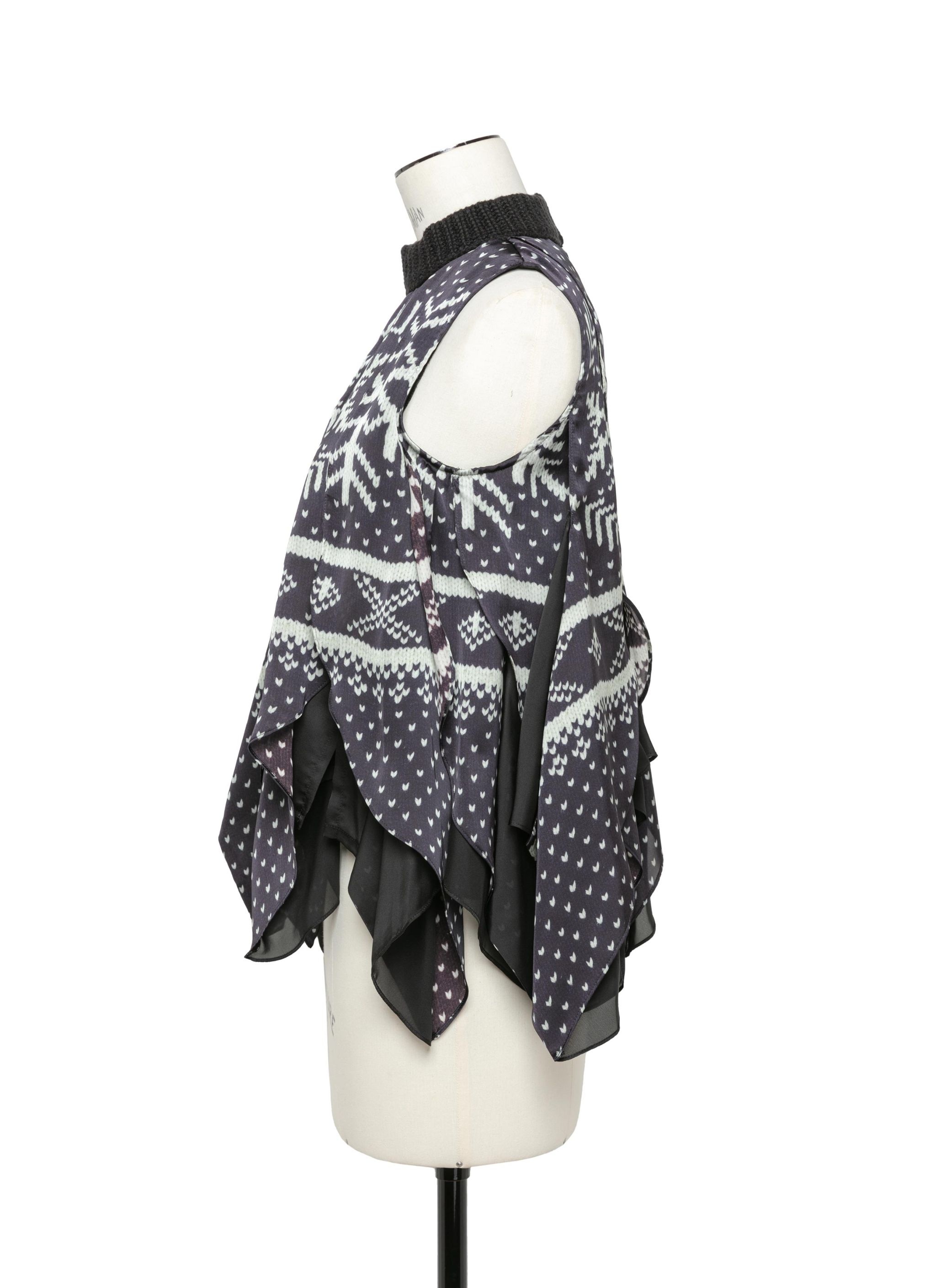 Pattern Knit Print Pullover - 3