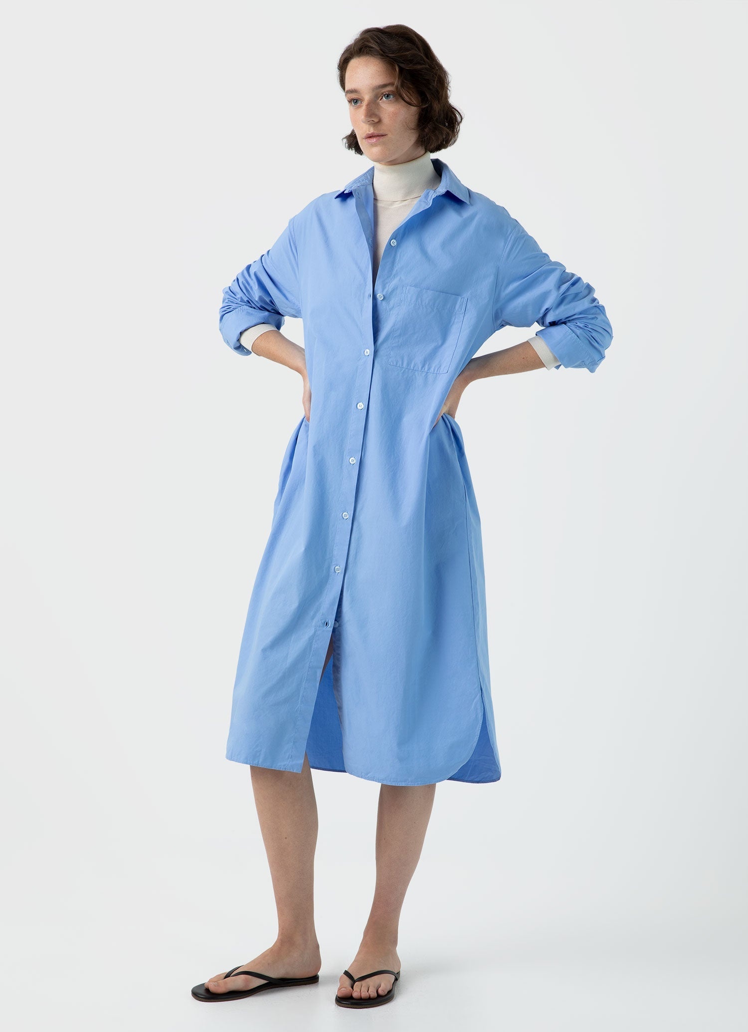Cotton Poplin Shirt Dress - 1