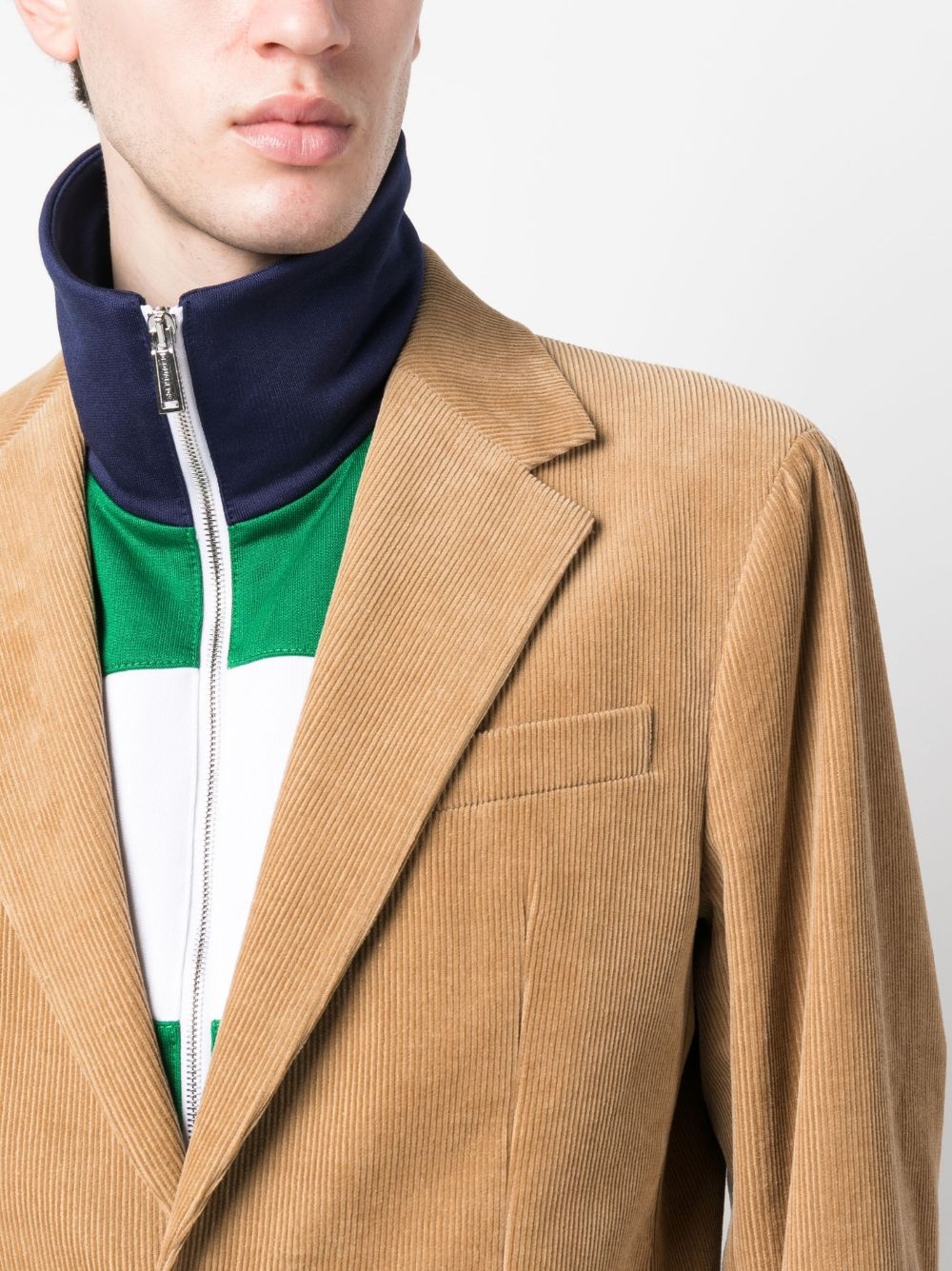 layered-effect single-breasted blazer - 5