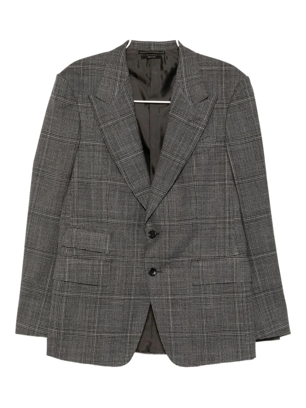 checked single-breasted suit - 1