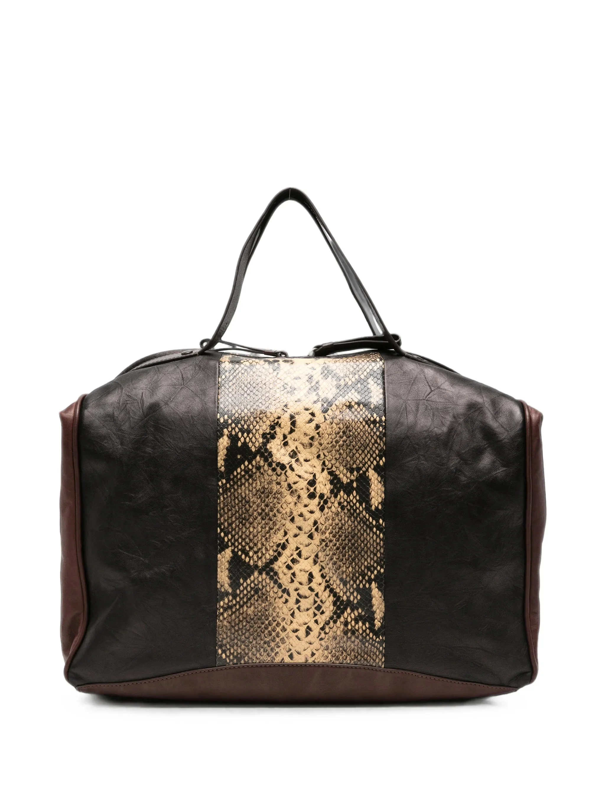Dries Van Noten Snake-effect Leather Tote Bag - 1