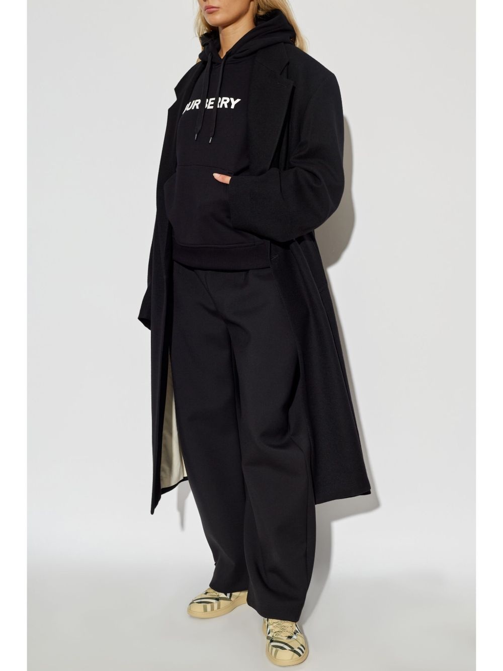 logo cotton hoodie - 2