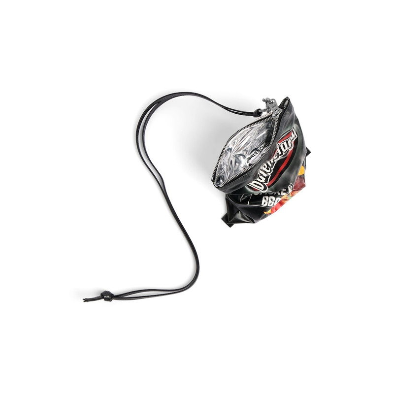 BALENCIAGA Chips Phone Holder Pouch in Black outlook