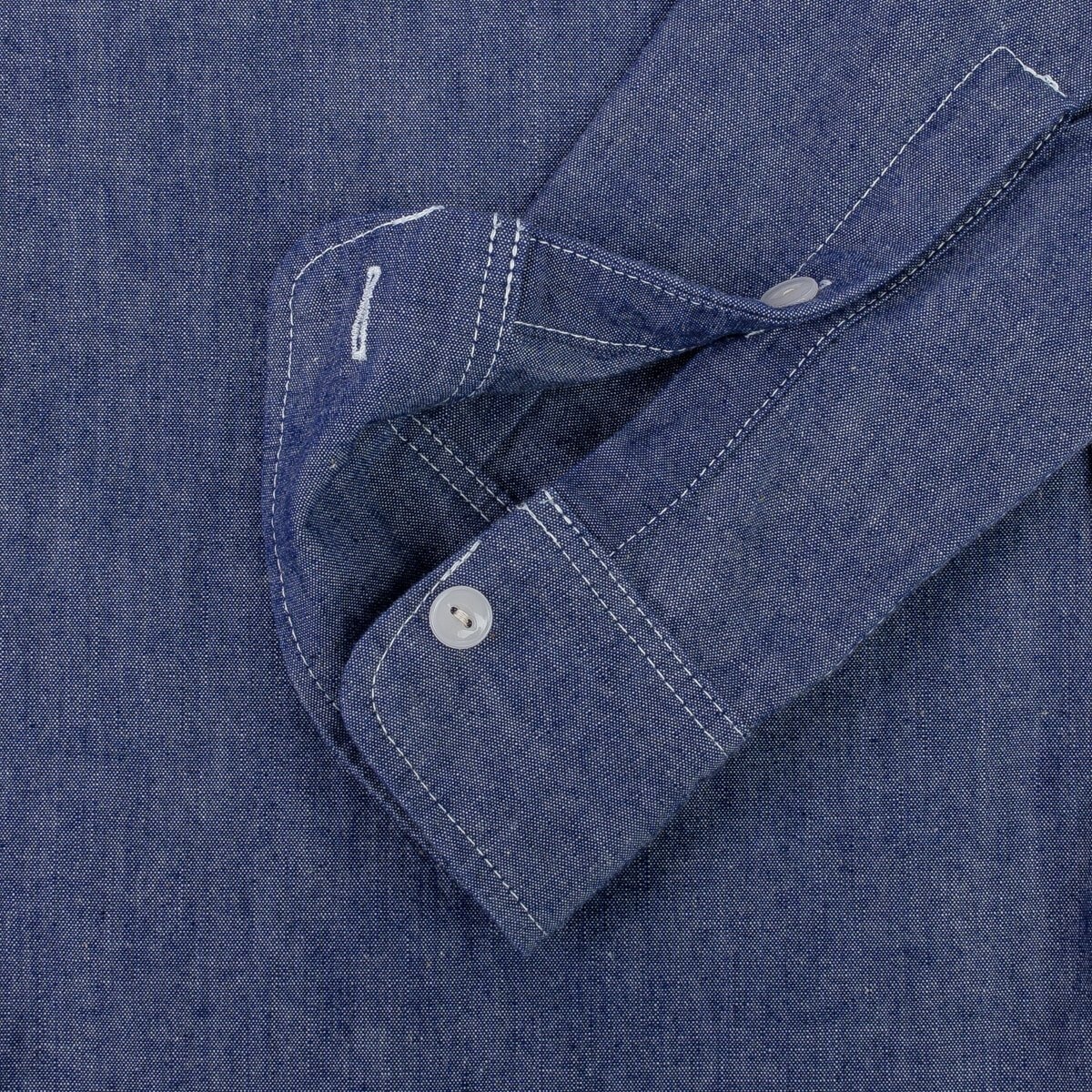 IHSH-363-NAV 10oz Organic Chambray Work Shirt - Navy Blue - 12