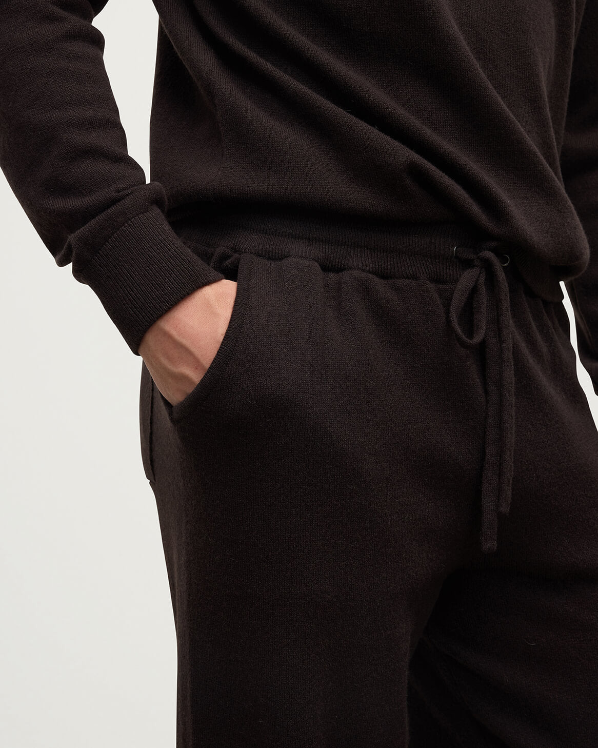 Tapered Cashmere Brown Joggers - 5