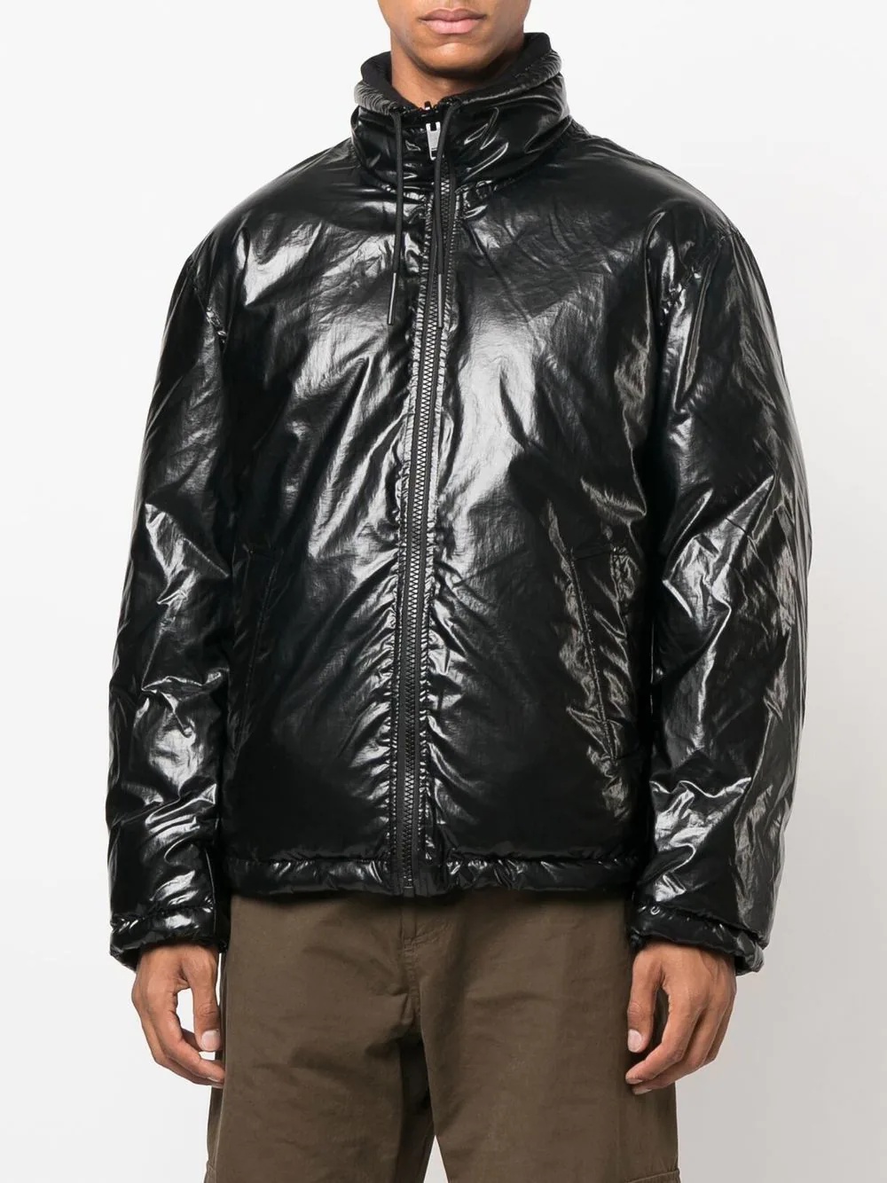 logo-print padded jacket - 4