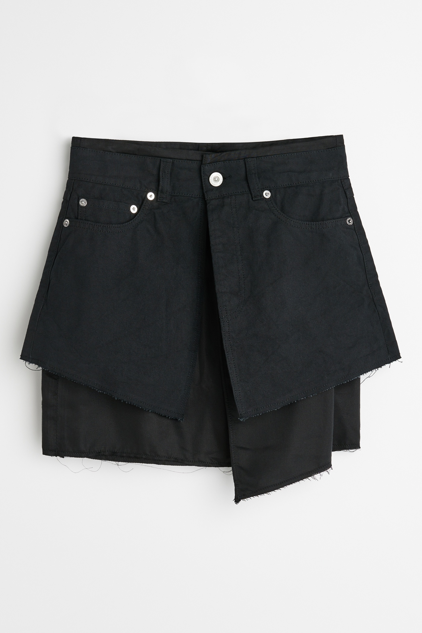Mini Denim Skirt Black Canvas - 1