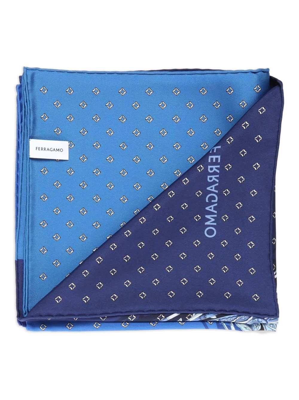 logo-print silk scarf - 2