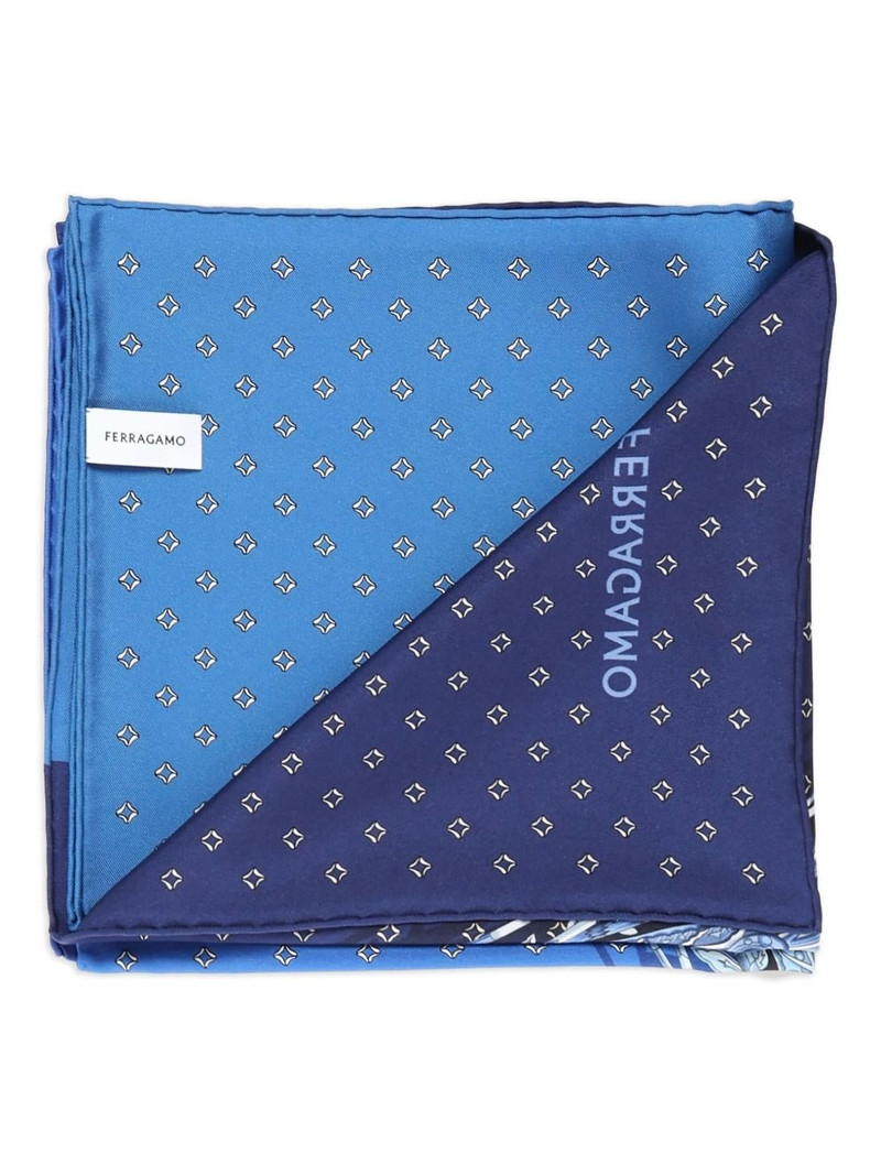 FERRAGAMO logo-print silk scarf outlook