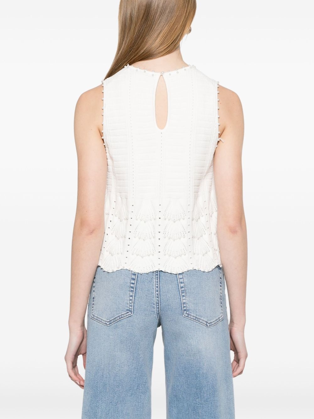 faux-pearl-detailed top - 4