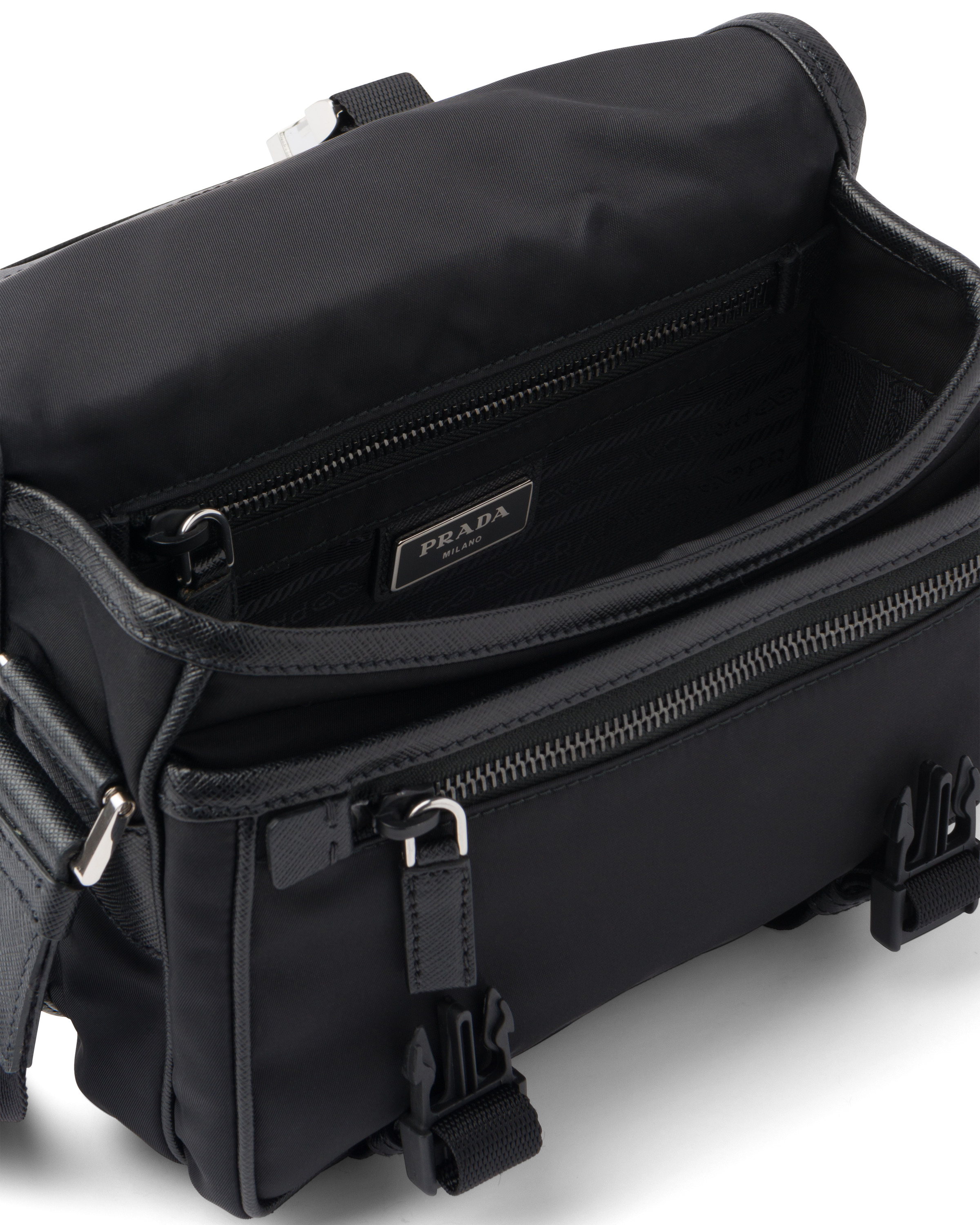 Re-Nylon and Saffiano leather shoulder bag - 5