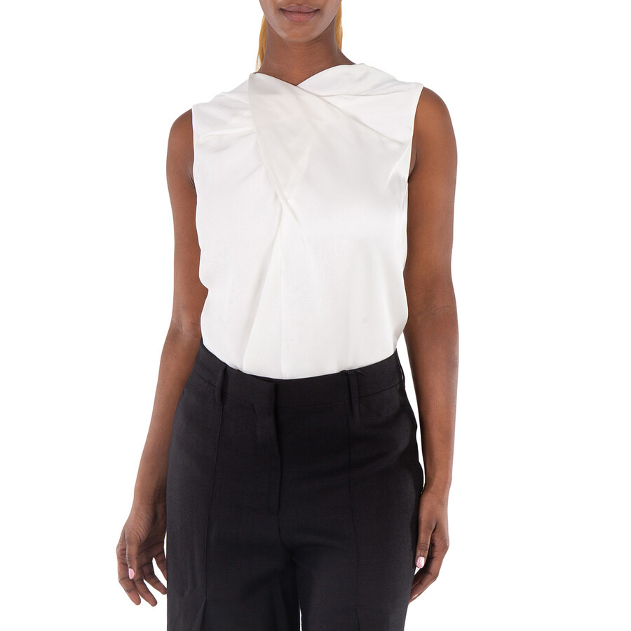 Burberry Draped Satin-back Crepe Top - 4