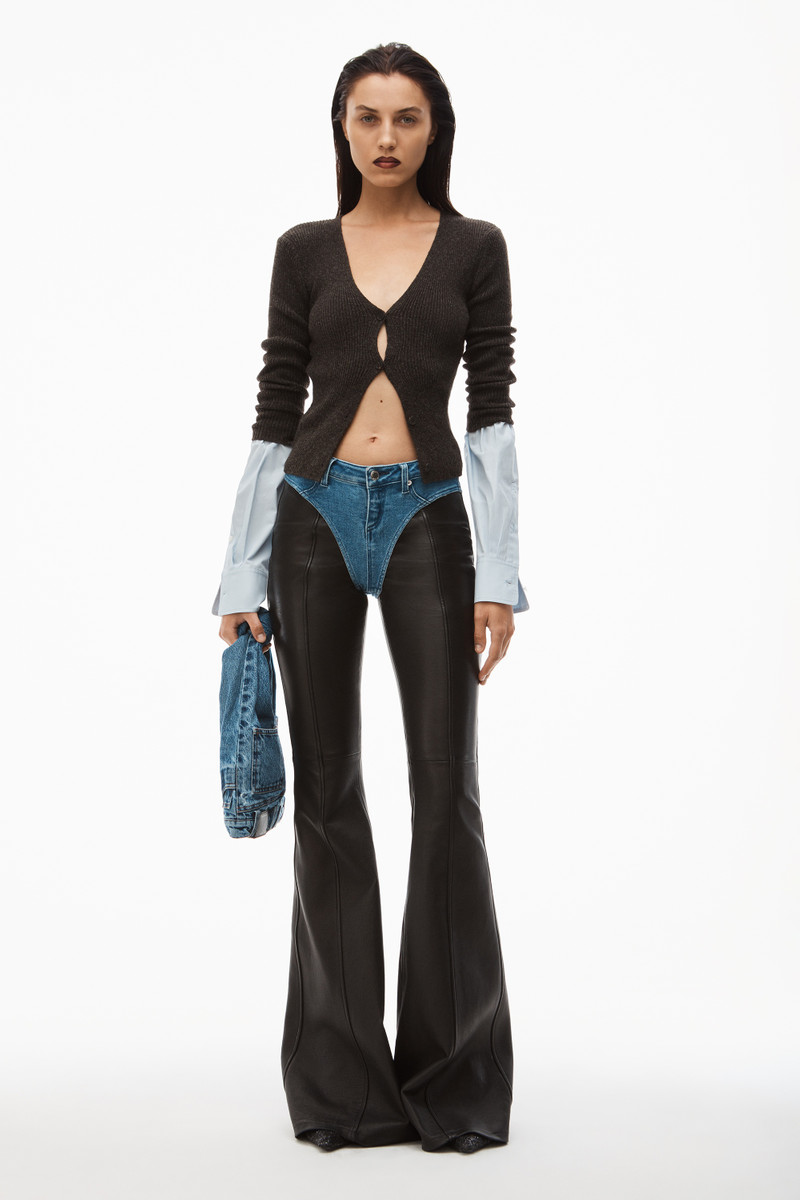 Alexander Wang RIBBED CARDIGAN IN CLASSIC YAK outlook