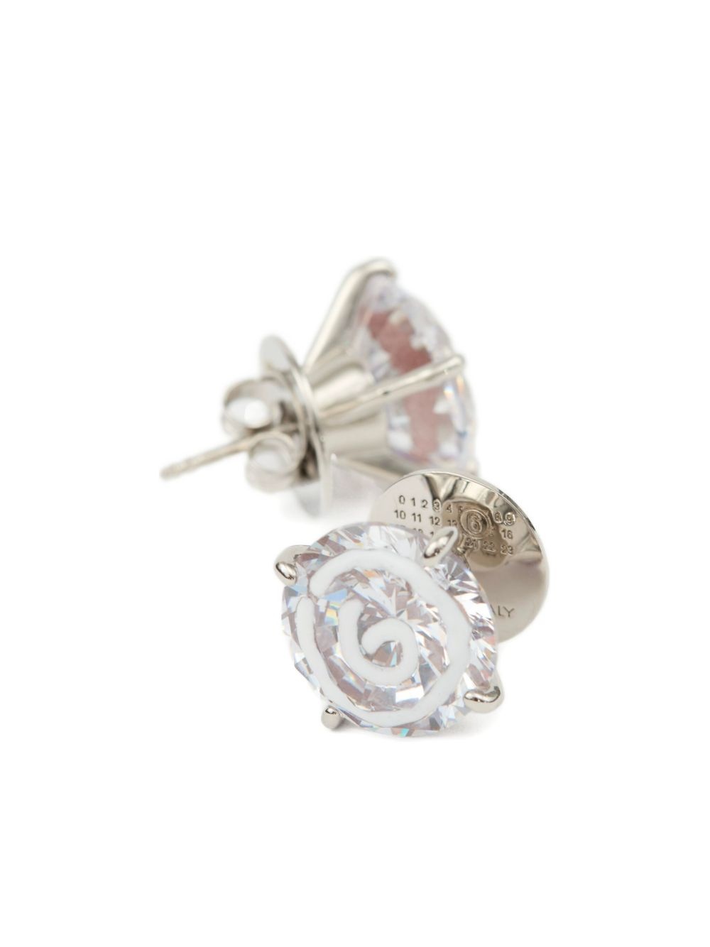 swirl heart-patterned stud earrings - 3
