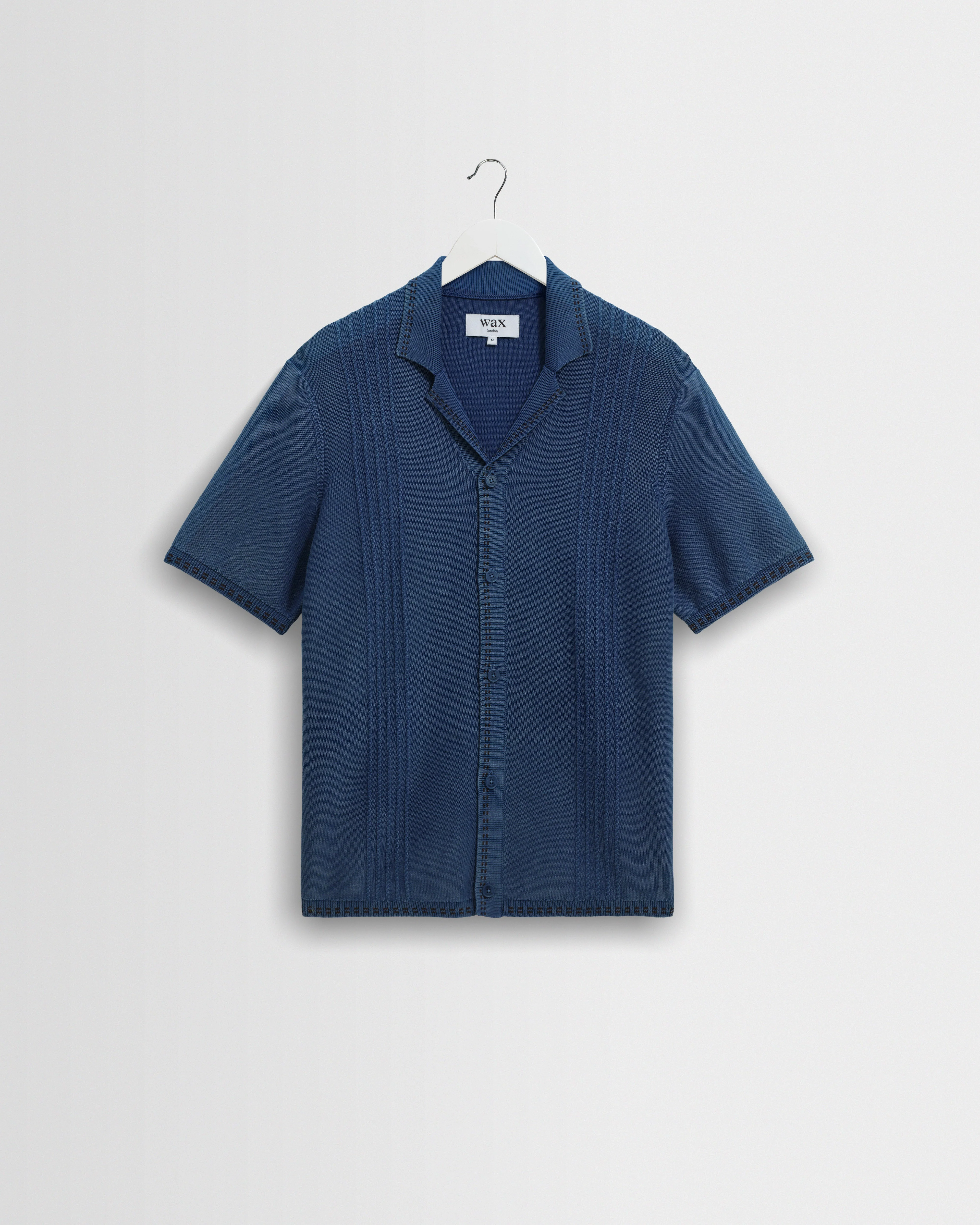 Ivy - Washed Blue Cotton Knitted Shirt - 1