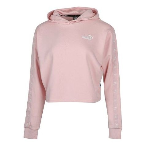 (WMNS) PUMA Amplified Cropped Tr Hoodie 'Pink White' 586592-15 - 1