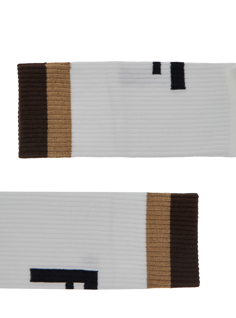 Fendi Men White Socks With Ff Logo Embroidery In Cotton Blend Man - 3