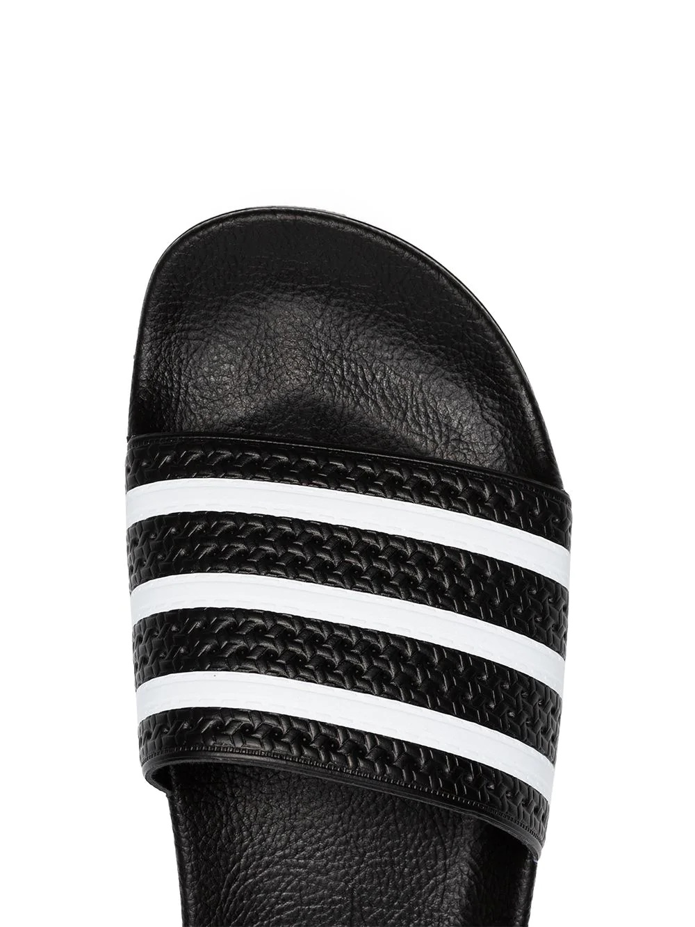 black and white Adilette slides - 4