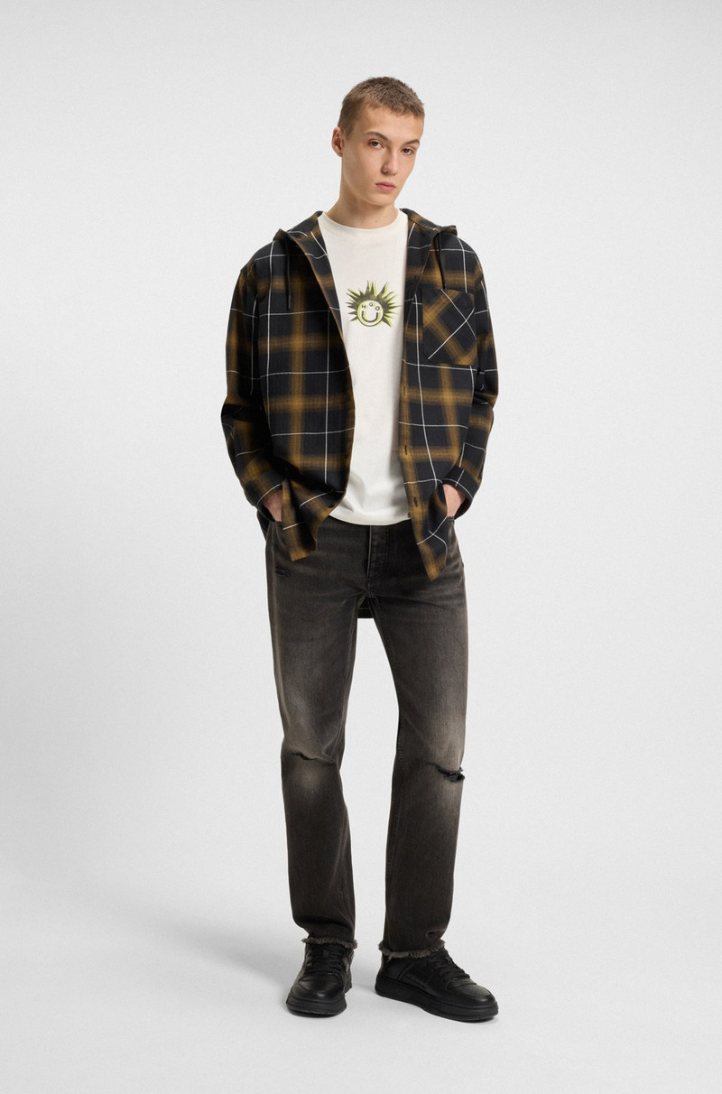 HUGO COTTON-JERSEY T-SHIRT WITH HAPPY HUGO ARTWORK outlook