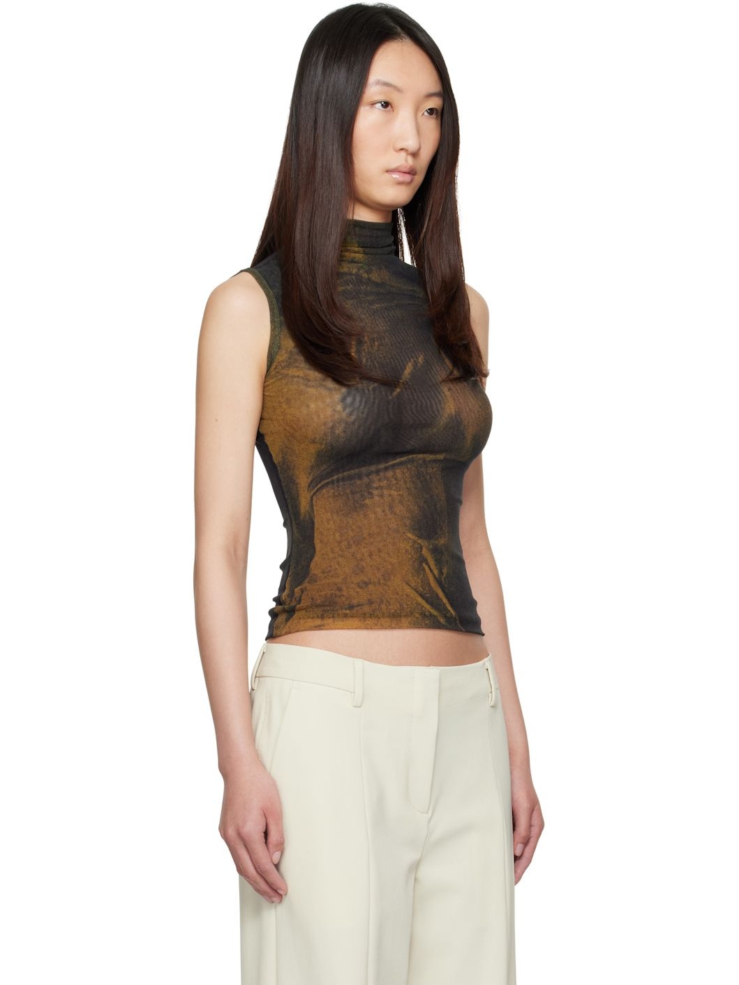 SSENSE Exclusive Green High Neck Printed Acid Water Top - 2