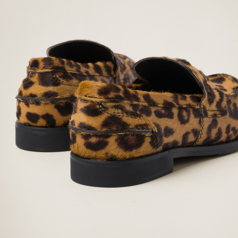 Miu Miu Leopard-print calf hair-effect loafers outlook