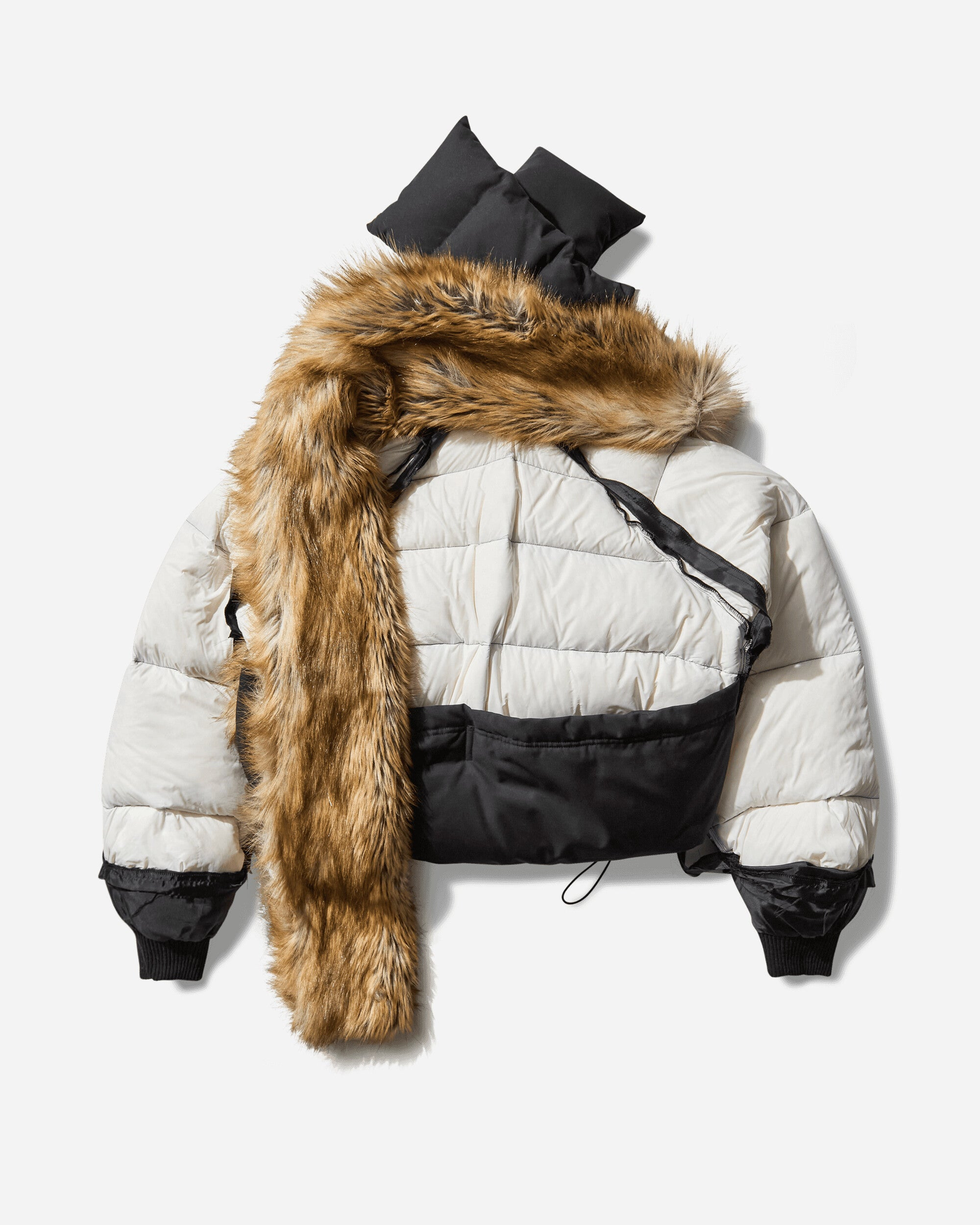 Women's Deconstructed Puffer Jacket White / Black - 2
