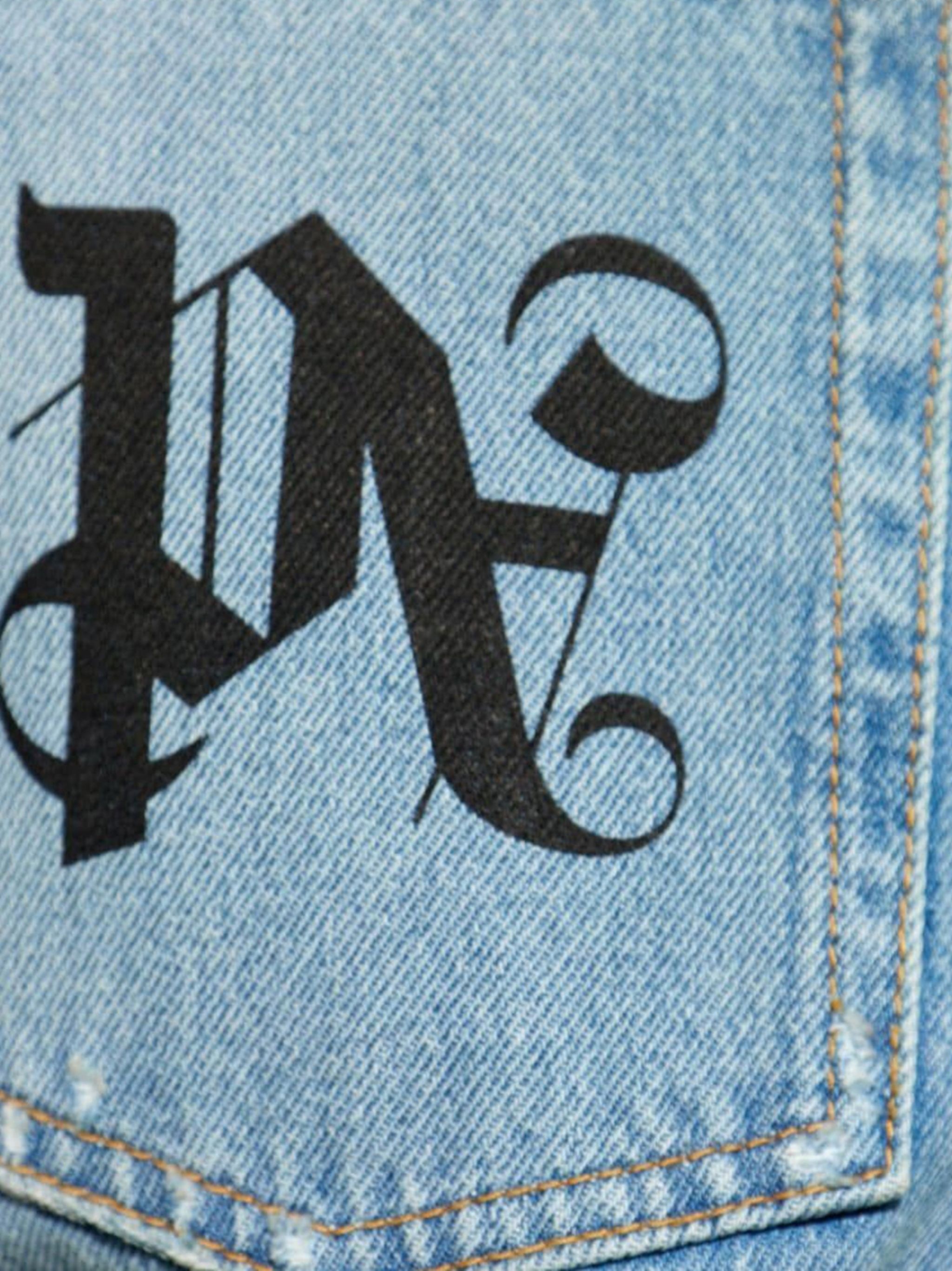 monogram-print jeans - 5