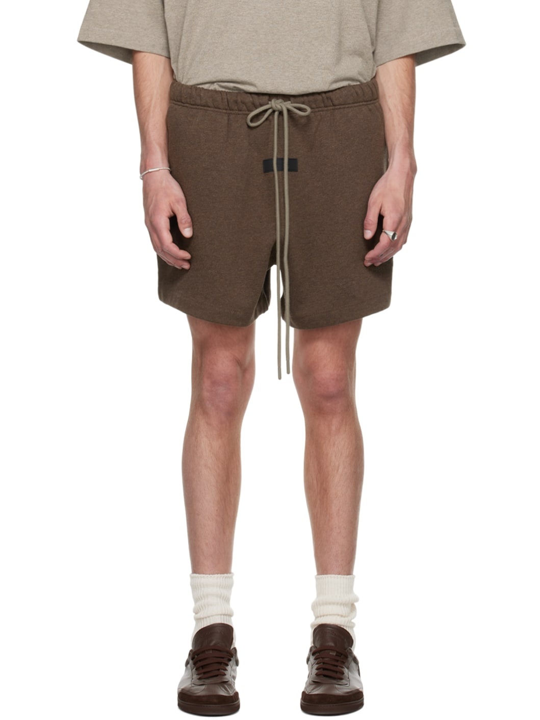 Brown Drawstring Shorts - 1