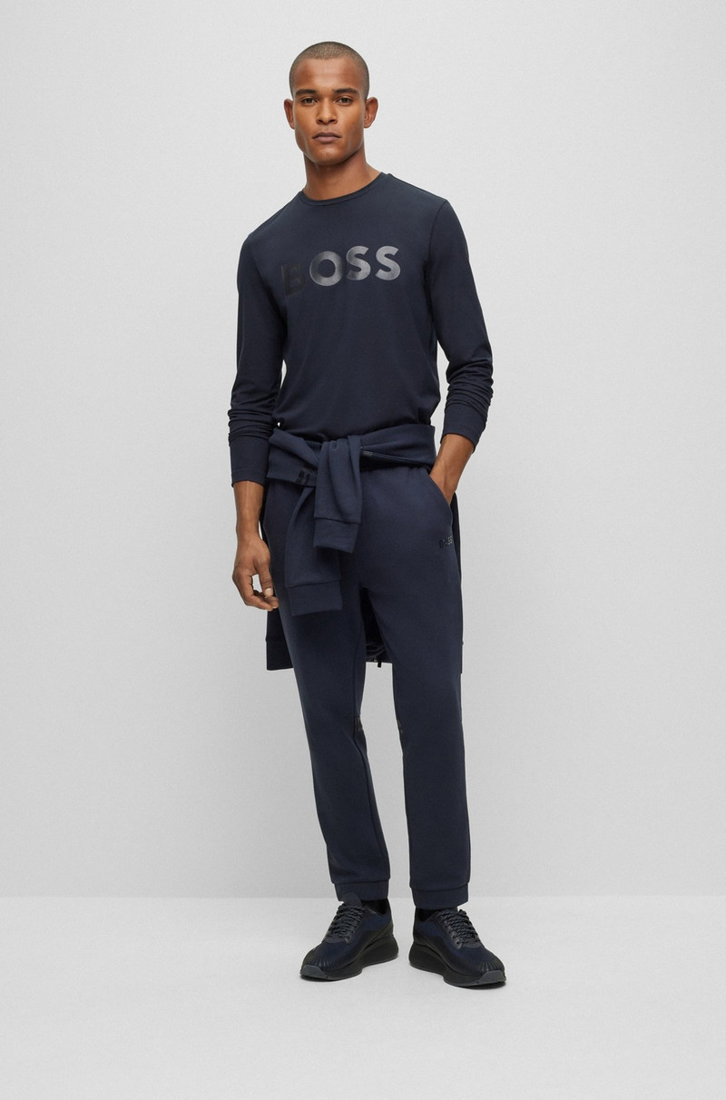 BOSS STRETCH-COTTON T-SHIRT WITH MIRROR-EFFECT LOGO outlook