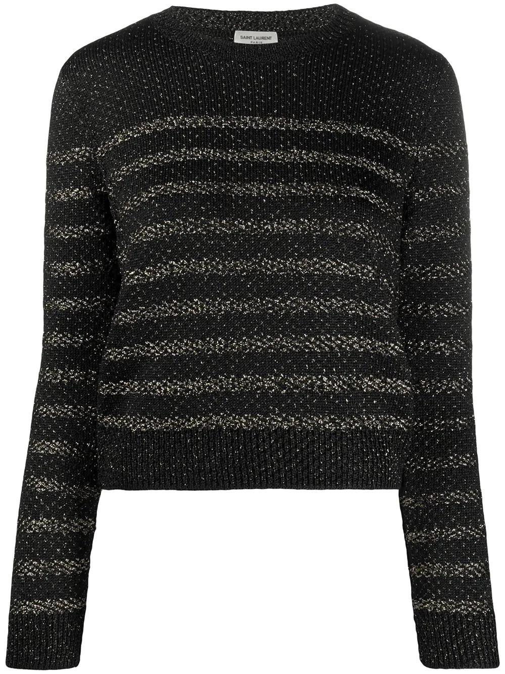 metallic thread crewneck jumper - 1