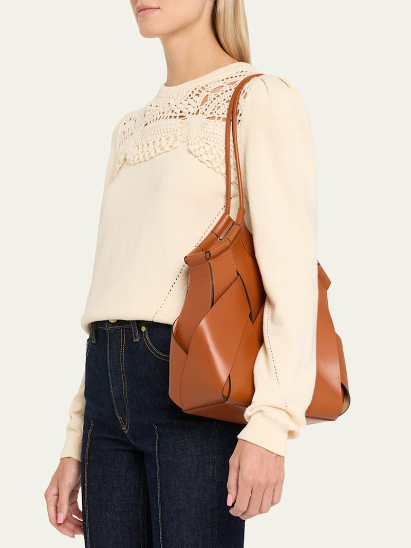 ULLA JOHNSON Charlotte Woven Leather Shoulder Bag outlook