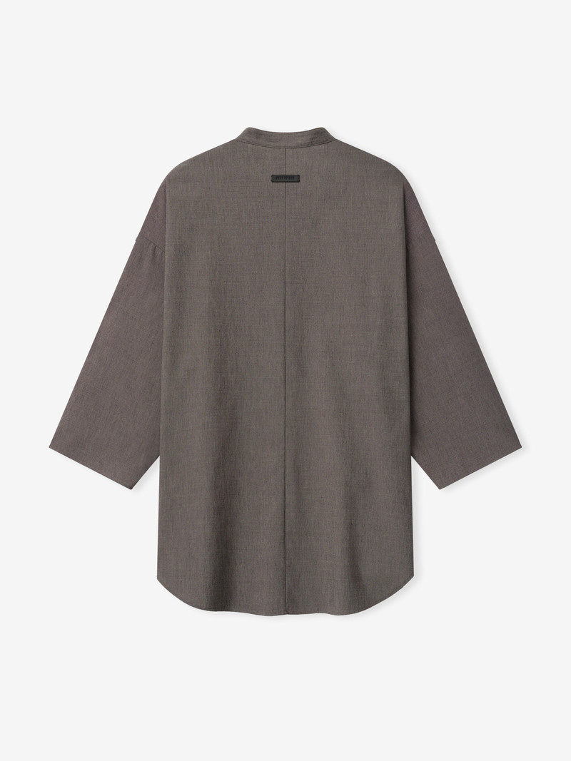 Cotton Wool Oxford Mandarin Relaxed Short Sleeve Shirt 4