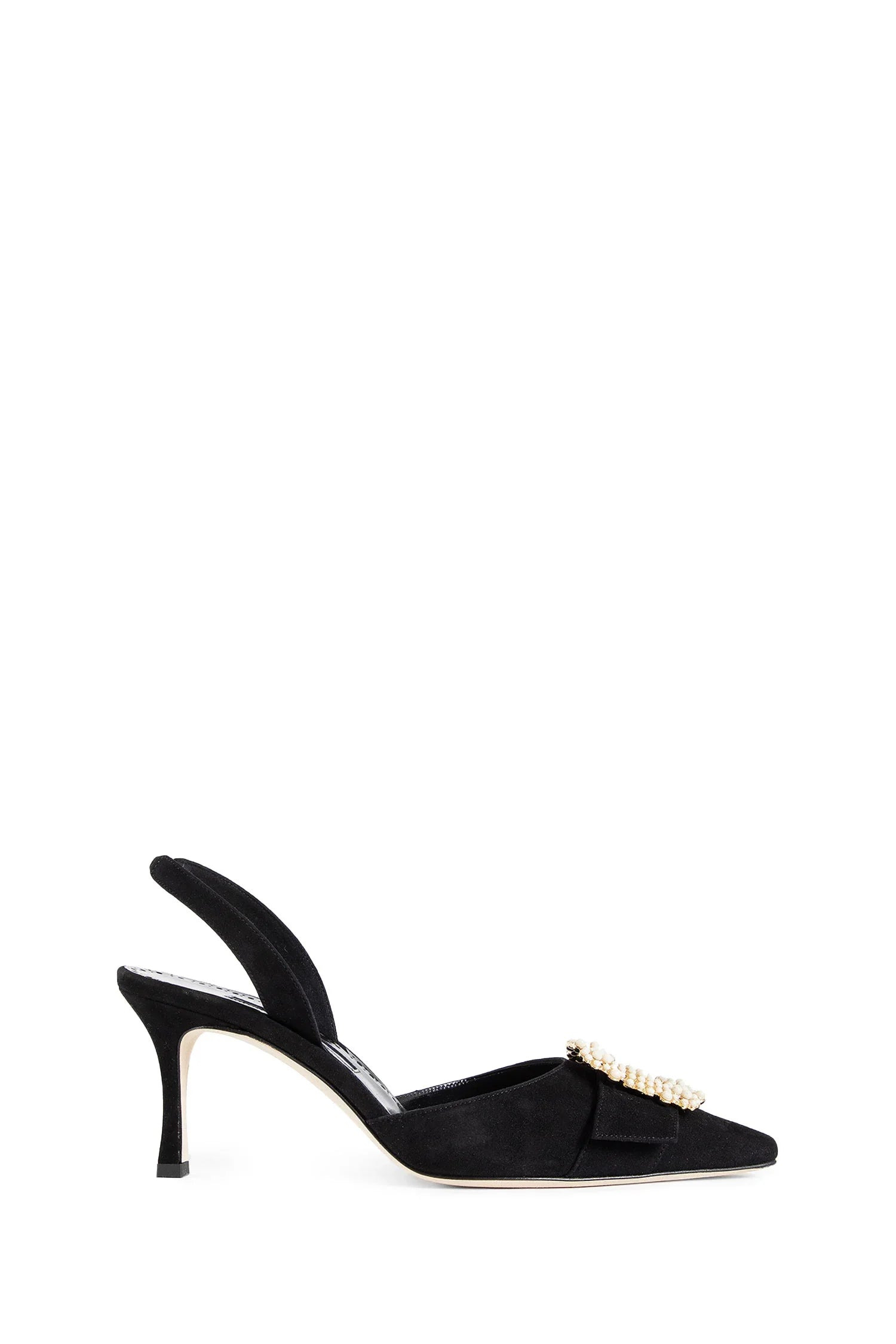 Gibsli-Suede-Pearl-Buckle-Slingback-Pumps - 1