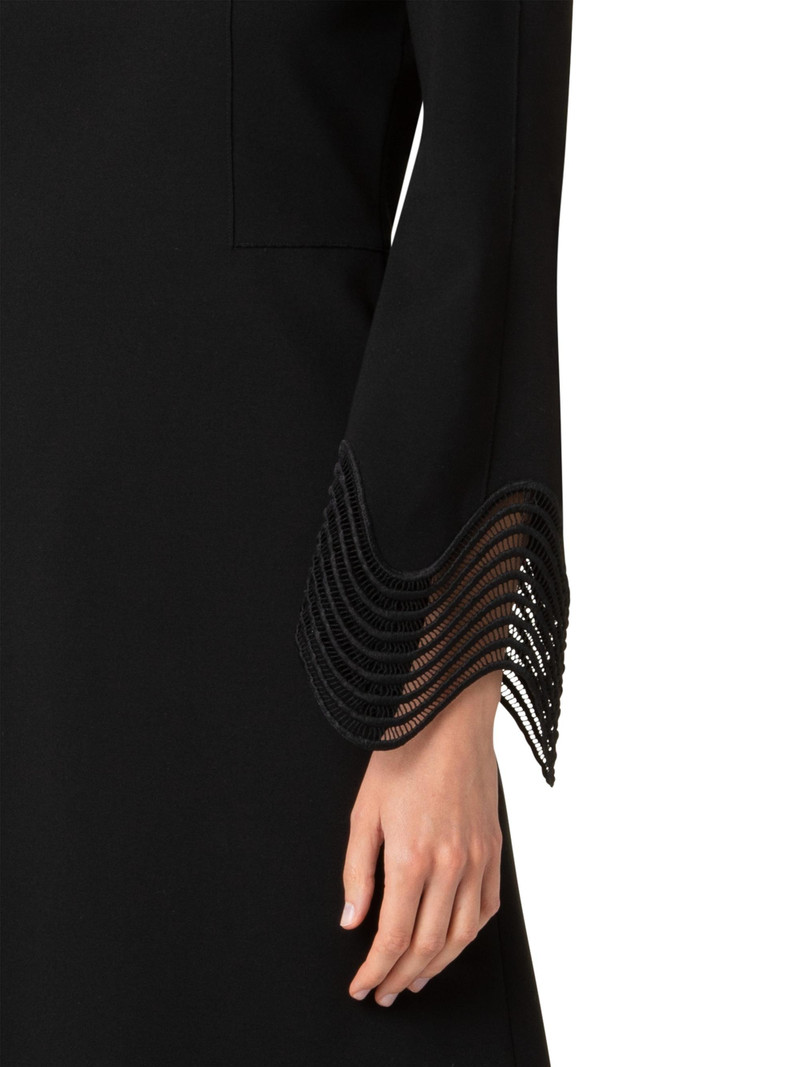 Women's Scalloped Cuff Jersey Minidress - Black 6