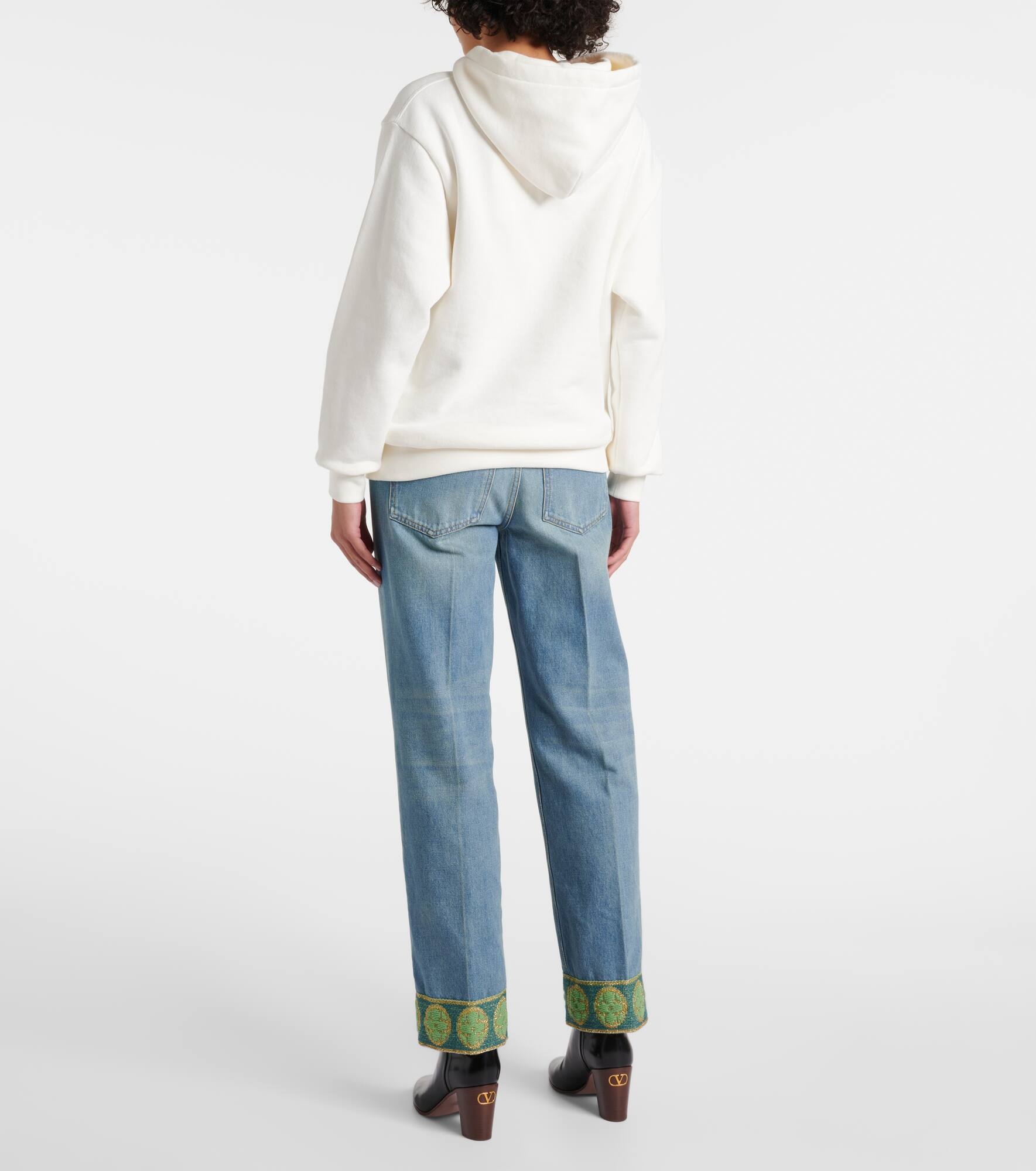 Printed cotton jersey hoodie - 3