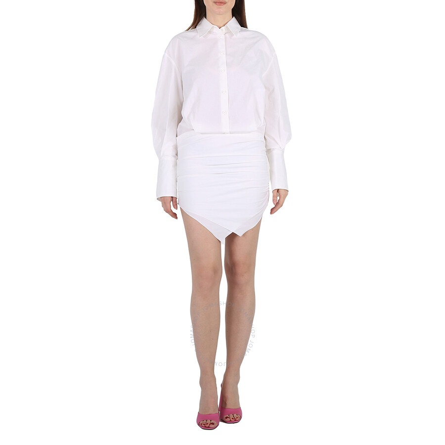 The Attico Ladies White Long-Sleeved Hatty Mini Dress - 3