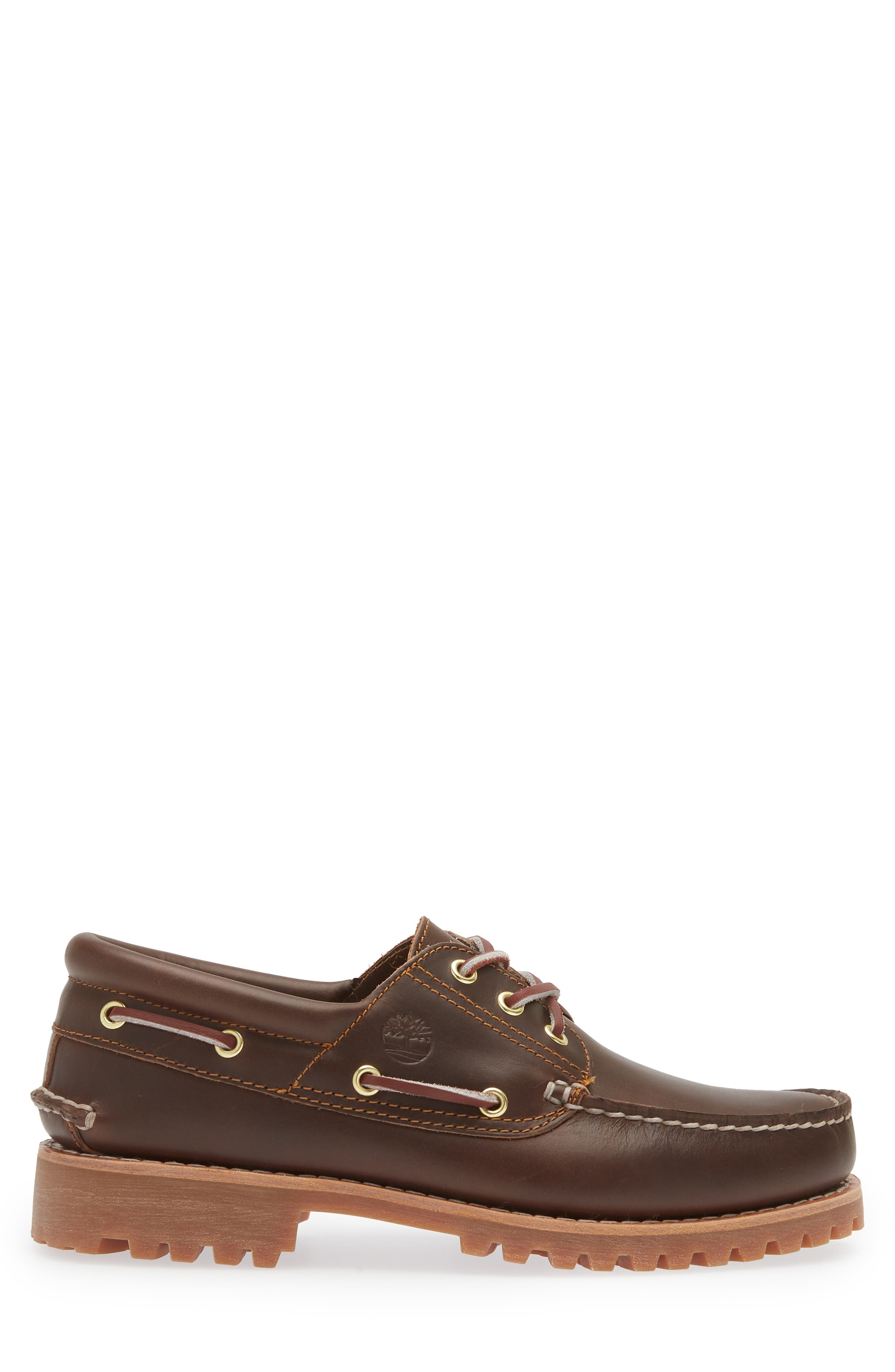 Timberland Authentic 3-Eye Lug Boat Shoe in Brown at Nordstrom - 3