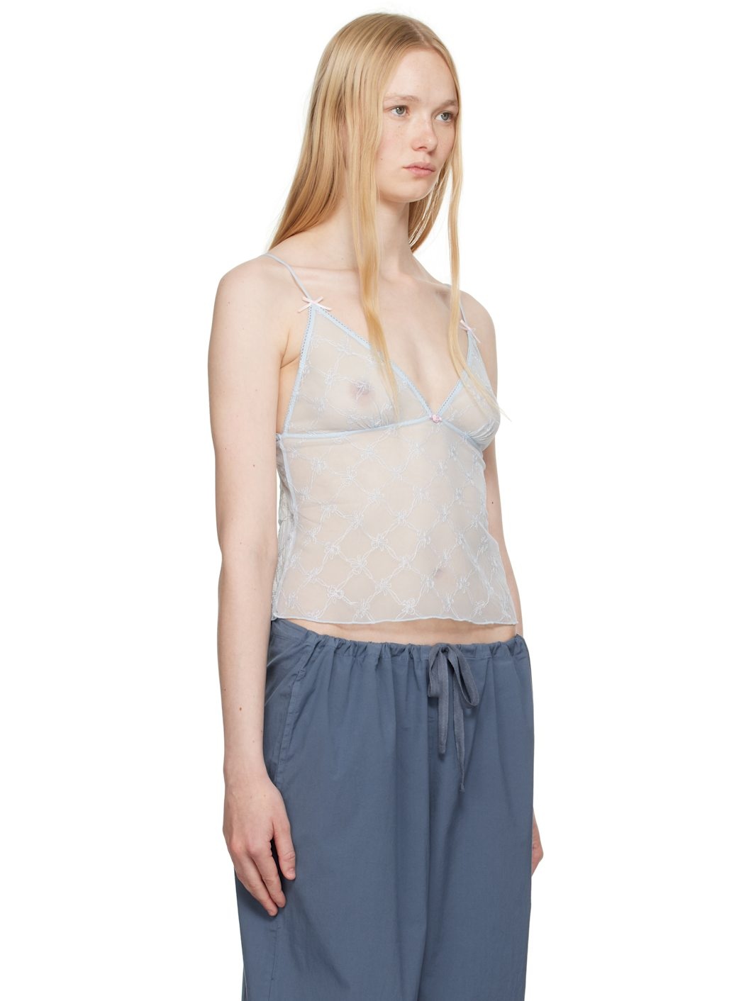 SSENSE Exclusive Blue Spring Intimates Triangle Camisole - 2