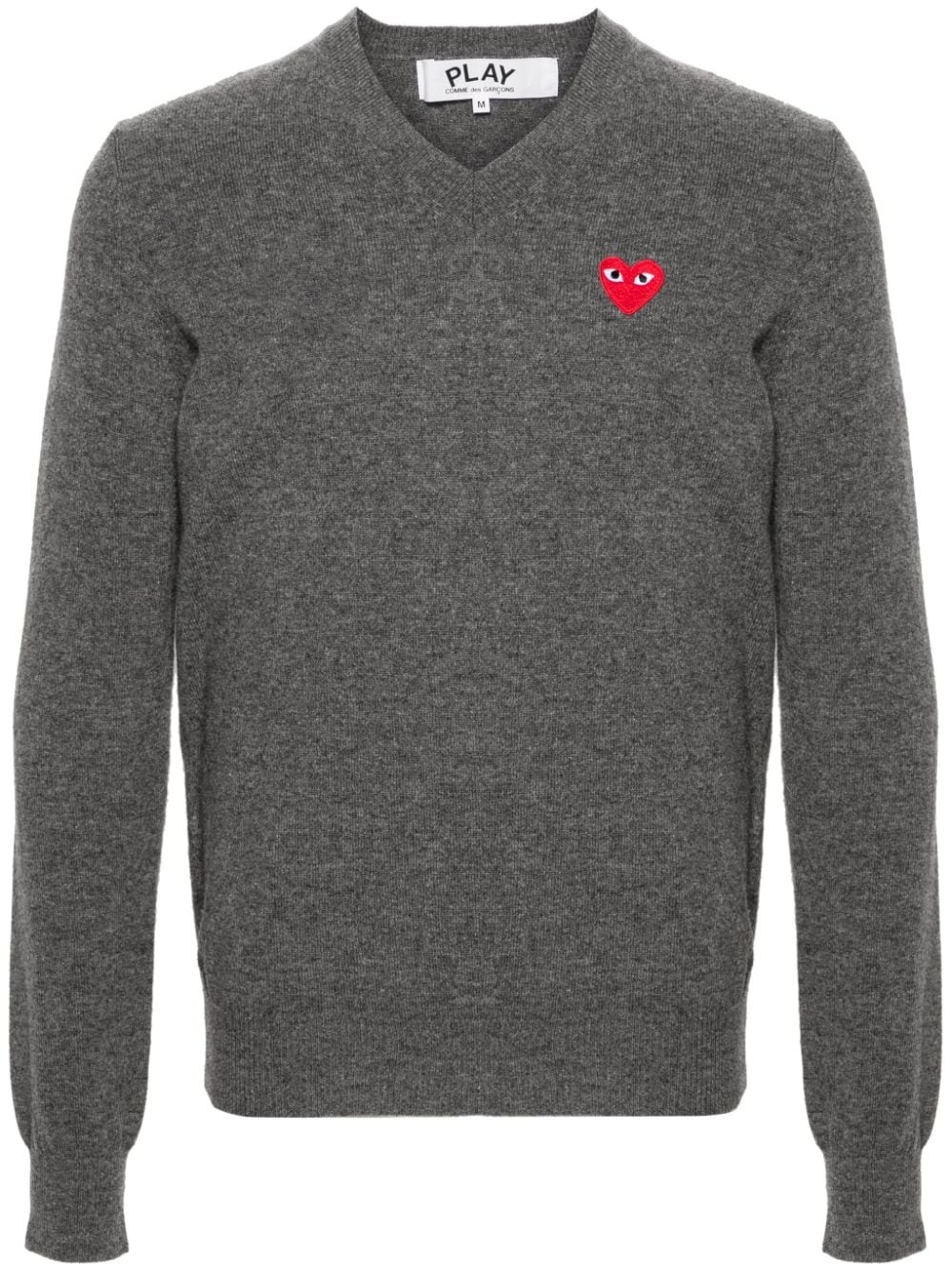 Comme des Garcons PLAY heart patch wool jumper REVERSIBLE