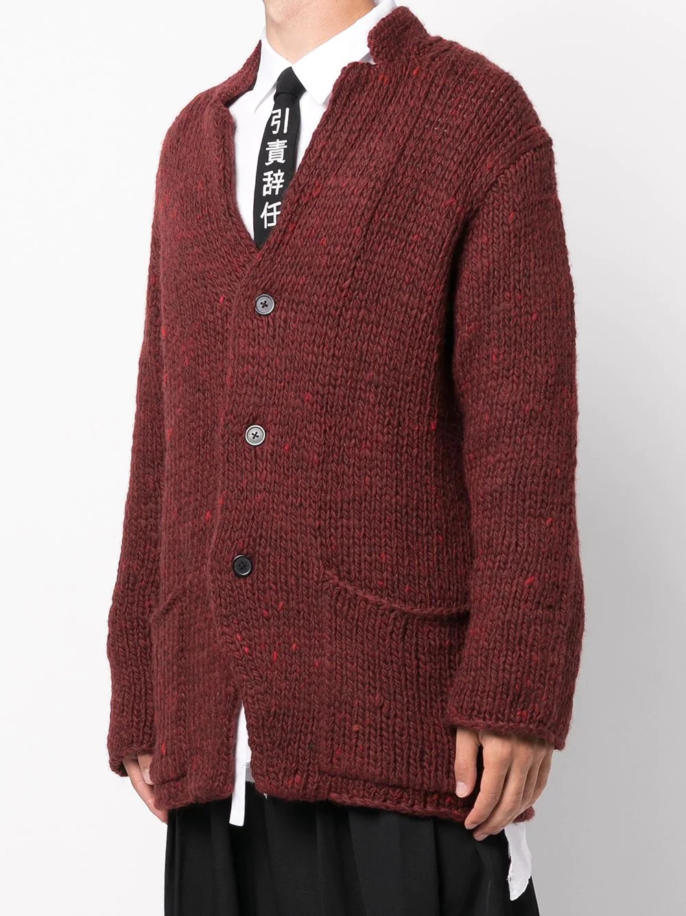 buttoned-up wool cardigan - 3