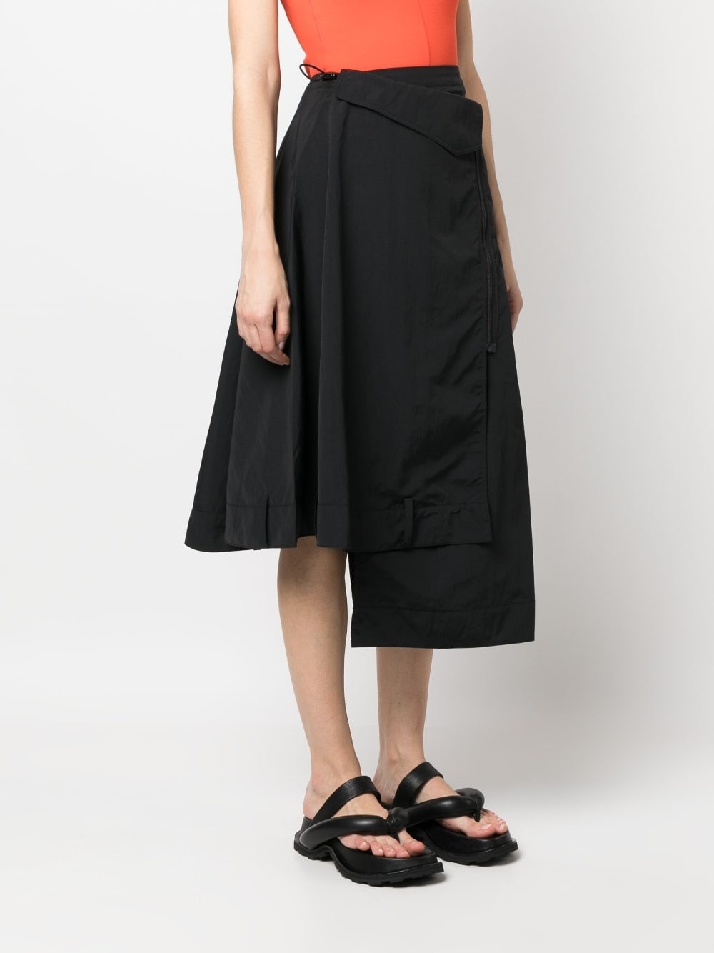 high-waisted asymmetric-hem skirt - 3