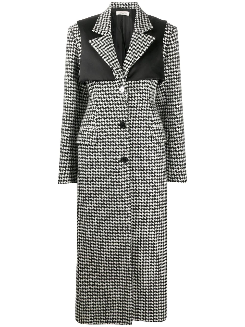 houndstooth check maxi coat - 1