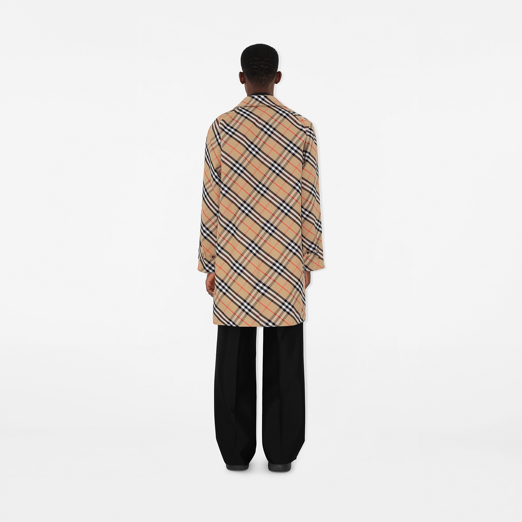 Long Reversible Gabardine Car Coat - 4